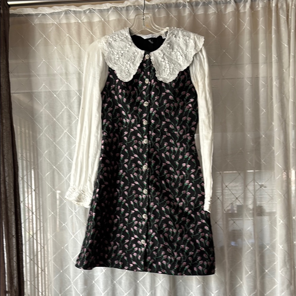 & Other Stories Embroidered Jacquard Mini Dress